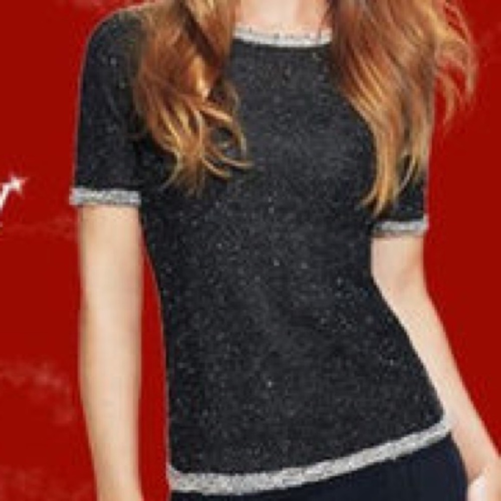 CABI Short Sleeve Coco Shell Terry Sweater Boucle